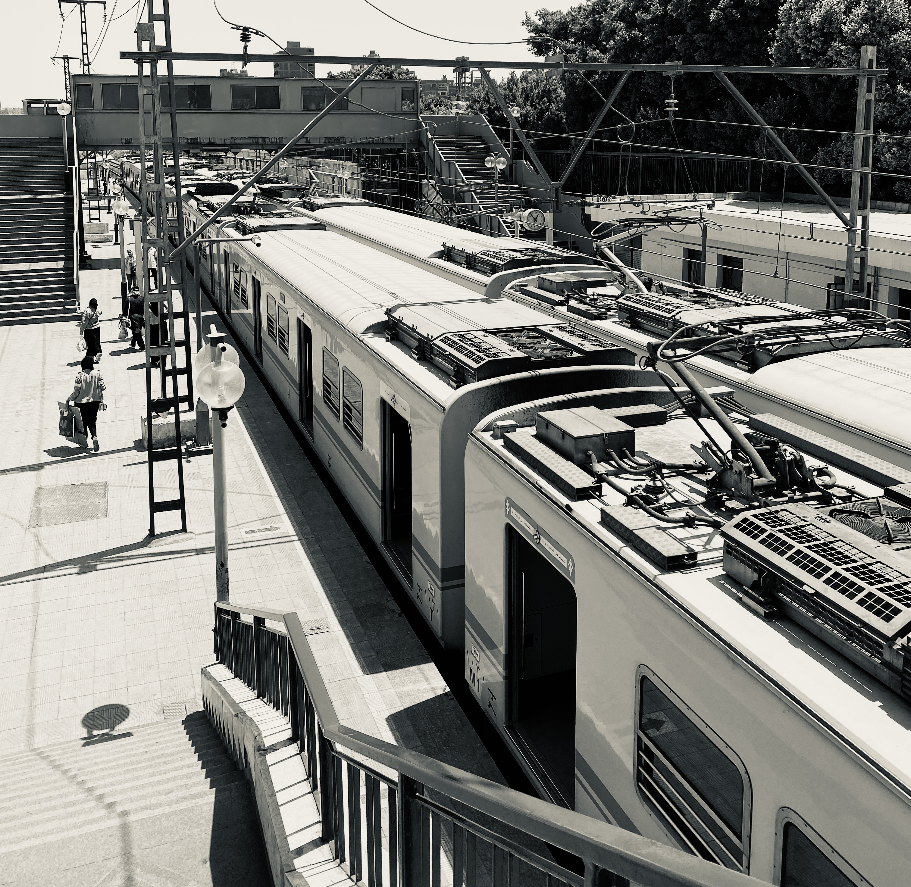 Electric multiple unit at depot undergoing commissioning